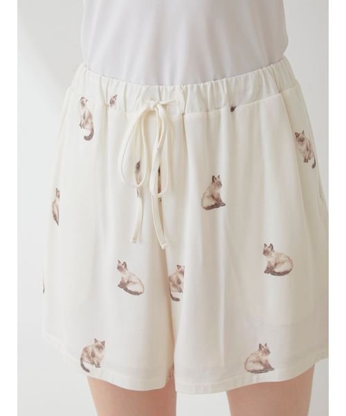 【ラッピング済み】CAT柄シャツ＆ショートパンツSET 予めご了承ください 5cm ラッピング済み 裾幅