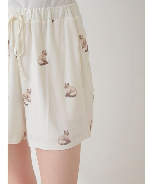 【ラッピング済み】CAT柄シャツ＆ショートパンツSET 予めご了承ください 5cm ラッピング済み 裾幅