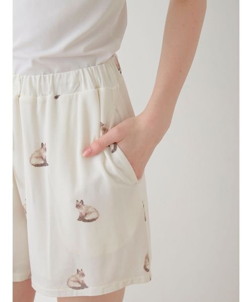 【ラッピング済み】CAT柄シャツ＆ショートパンツSET 予めご了承ください 5cm ラッピング済み 裾幅