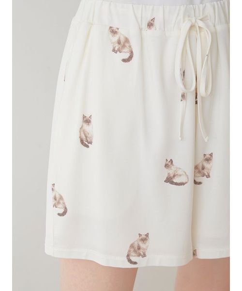 【ラッピング済み】CAT柄シャツ＆ショートパンツSET 予めご了承ください 5cm ラッピング済み 裾幅