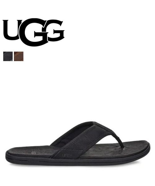 UGG(UGG)/UGG アグ サンダル ビーチサンダル シーサイド レザー フリップ フロップ メンズ SEASIDE LEATHER FLIP FLOP ブラック ブラウン /img09