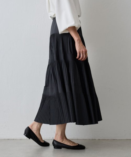 プリーツティアードスカート 