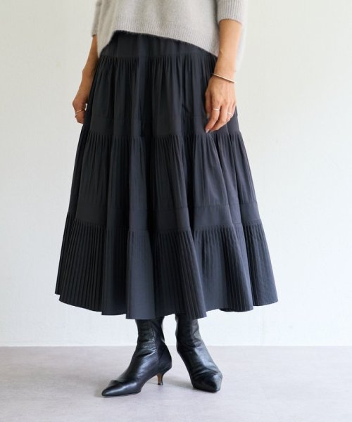 プリーツティアードスカート 
