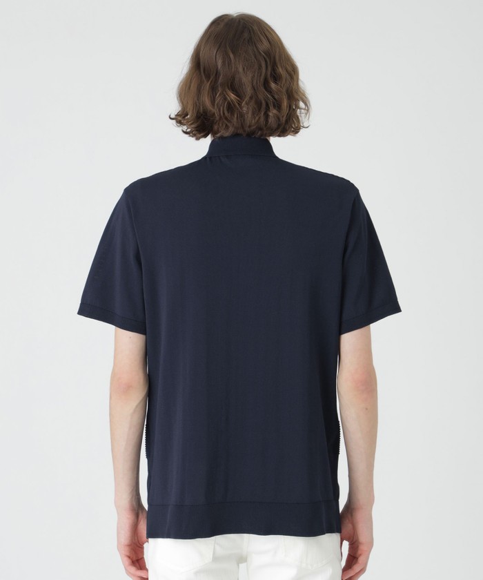 ハイゲージシャドーチェックニットポロシャツ(505938925)｜HANKYU