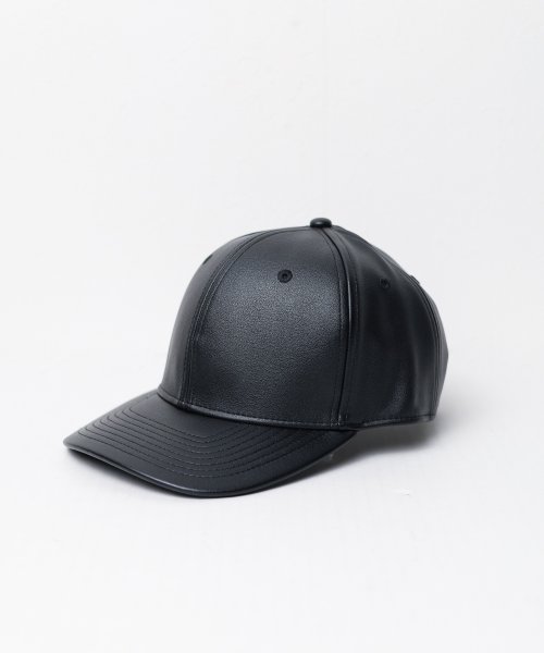 ar/mg(エーアールエムジー)/【W】【1745】【it】【NEW HATTAN】100% polyester PU leather baseball cap/img01