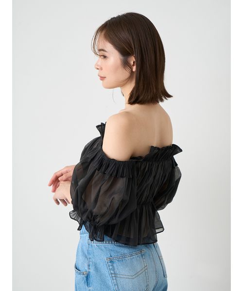 SNIDEL Sustainable ギャザーオフショルブラウス