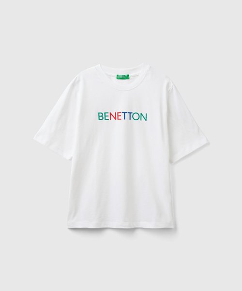 BENETTON (women)(ベネトン（レディース）)/クルーネックフロントロゴプリント半袖Tシャツ・カットソー/img02