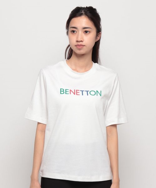 BENETTON (women)(ベネトン（レディース）)/クルーネックフロントロゴプリント半袖Tシャツ・カットソー/img04
