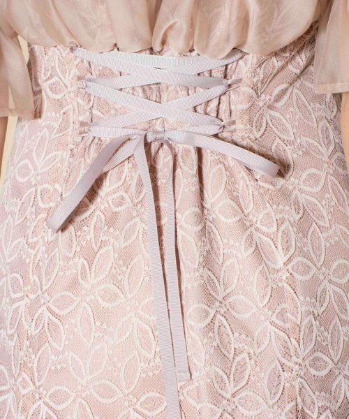 オフショルレースドレス 