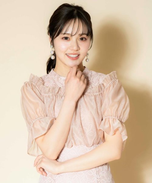 オフショルレースドレス 