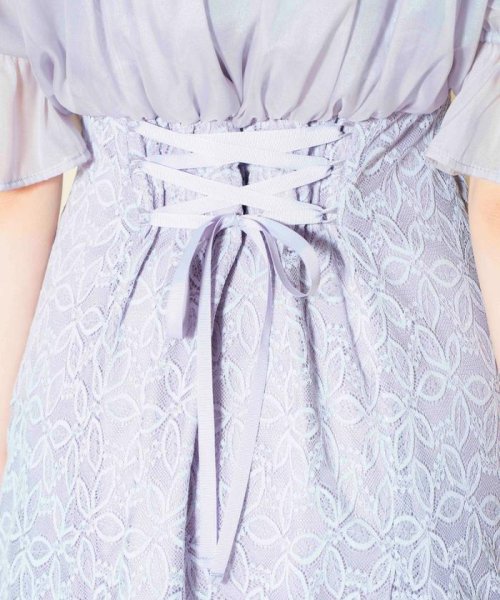 オフショルレースドレス 