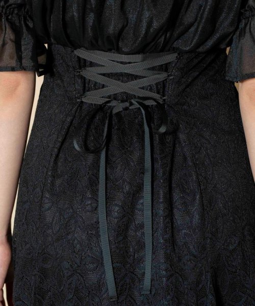 オフショルレースドレス 