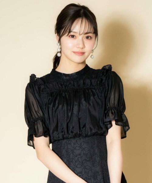 オフショルレースドレス 