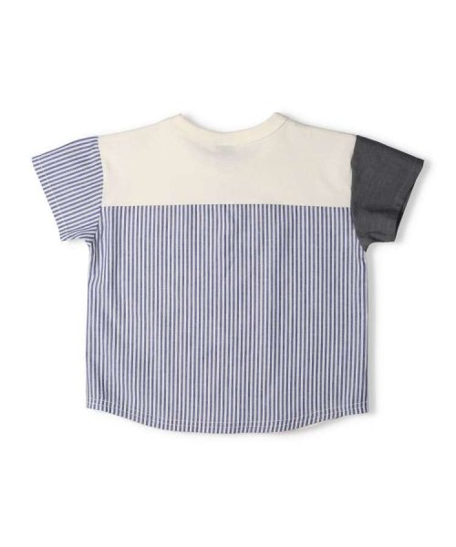 Crescent(クレセント)/【子供服】 crescent (クレセント) ヘンリーネック風異素材切替半袖Tシャツ 80cm～130cm N32808/img02