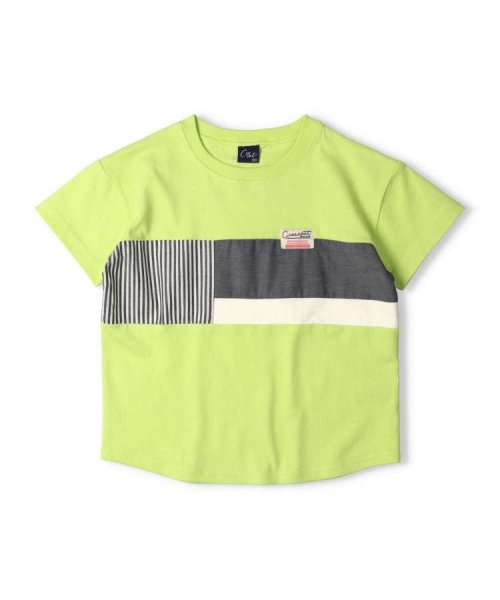 Crescent(クレセント)/【子供服】 crescent (クレセント) 異素材切替ビックシルエット半袖Tシャツ 80cm～130cm N32810/img01