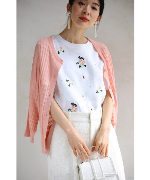 CAWAII(カワイイ)/ストーンの煌めき連なる花刺繍のTシャツトップス/img12