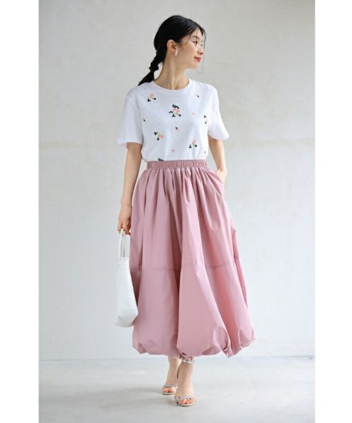 CAWAII(カワイイ)/ストーンの煌めき連なる花刺繍のTシャツトップス/img14