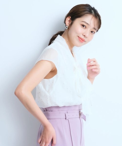 プチラメドット半袖ブラウス 予めご了承ください