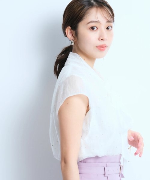 プチラメドット半袖ブラウス 予めご了承ください