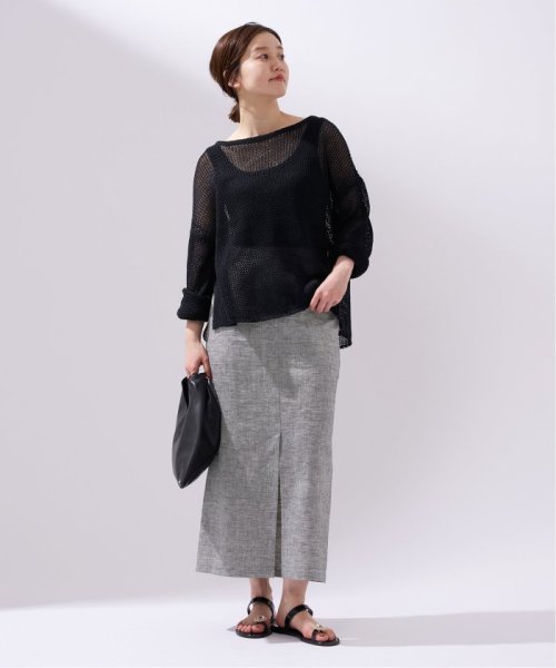 ストレッチリネンポケットスカート 