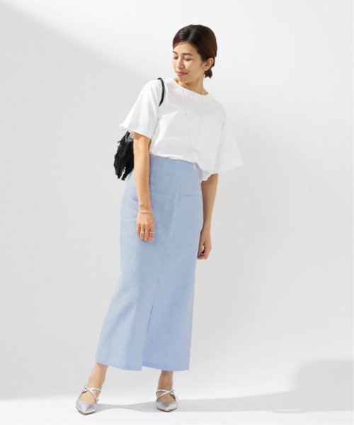 ストレッチリネンポケットスカート 