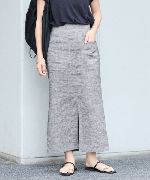 ストレッチリネンポケットスカート 