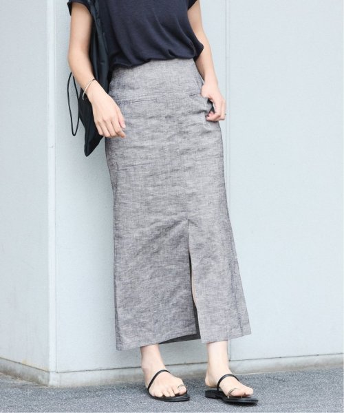 ストレッチリネンポケットスカート 