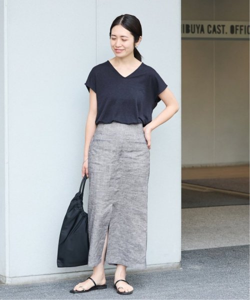 ストレッチリネンポケットスカート 