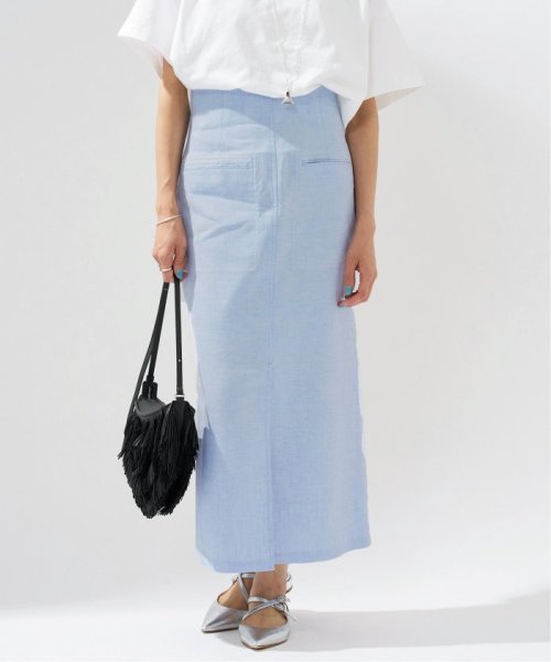 ストレッチリネンポケットスカート 