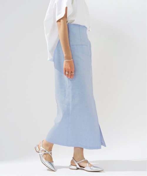 ストレッチリネンポケットスカート 