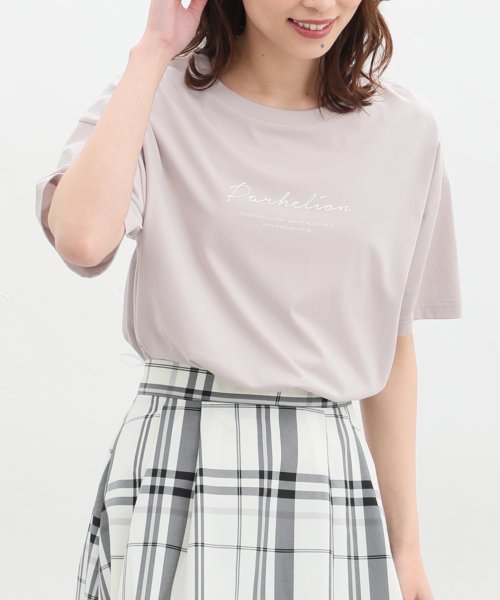 Honeys(ハニーズ)/ロゴプリントＴシャツ トップス Tシャツ 半袖 ロゴT 接触冷感 UVカット ハニさら /img12