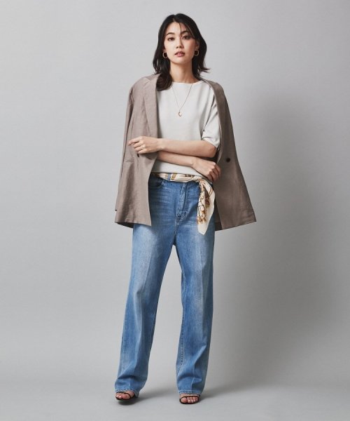 【清涼感／5分袖】袖スリット　ハイゲージプルオーバーニット 