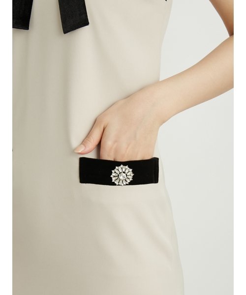 [L.B CANDY STOCK]ビジュー付きリボンミニワンピース CANDY STOCK 予めご了承ください