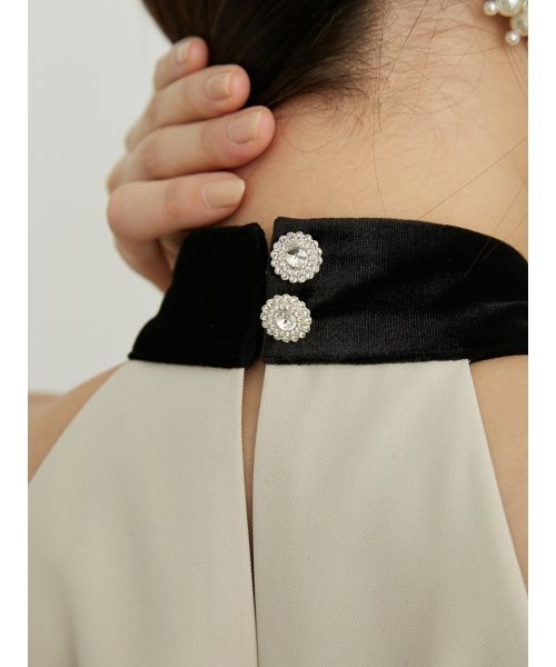 [L.B CANDY STOCK]ビジュー付きリボンミニワンピース CANDY STOCK 予めご了承ください