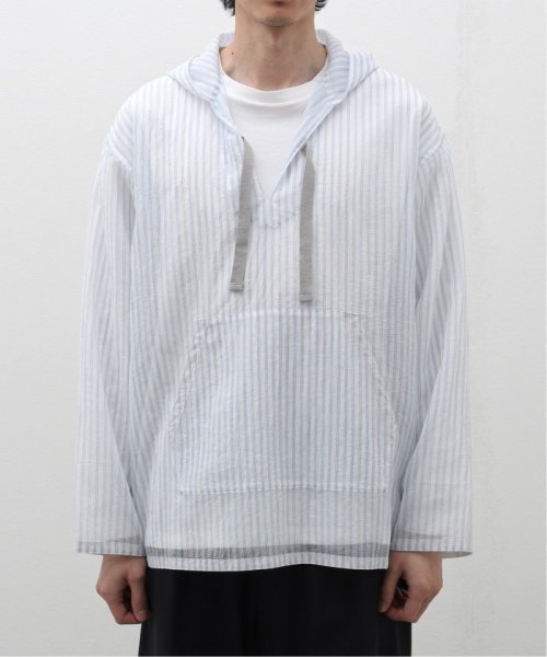 迷迭香 (マンネンロウ) for BOUCLE 別注 ストライプメッシュパーカ 迷迭香 マンネンロウ BOUCLE