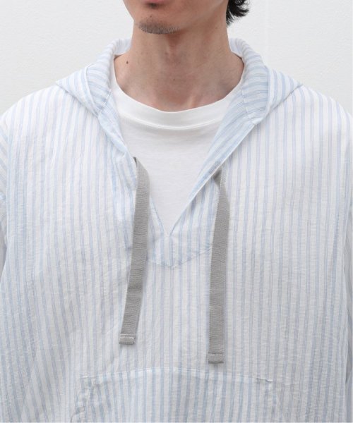 迷迭香 (マンネンロウ) for BOUCLE 別注 ストライプメッシュパーカ 迷迭香 マンネンロウ BOUCLE