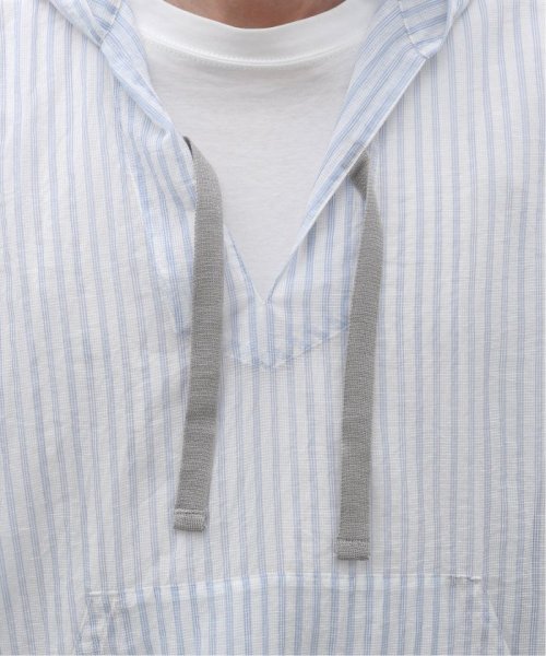 迷迭香 (マンネンロウ) for BOUCLE 別注 ストライプメッシュパーカ 迷迭香 マンネンロウ BOUCLE