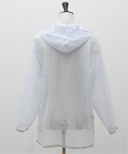 迷迭香 (マンネンロウ) for BOUCLE 別注 ストライプメッシュパーカ 迷迭香 マンネンロウ BOUCLE