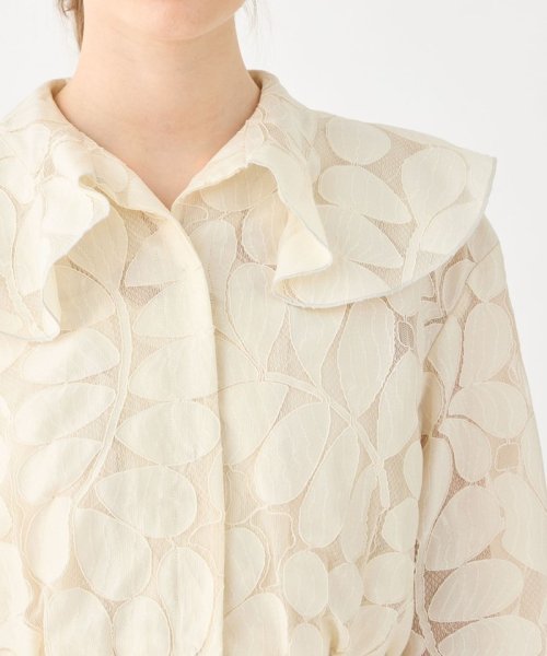 リーフチュールレース フレアカラーショートブルゾン 