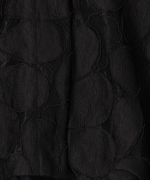 リーフチュールレース フレアカラーショートブルゾン 