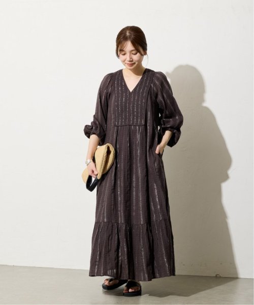【SARA MALLIKA/サラマリカ】LUREX STRIPE SHIRRING LSV DR 020441SH3 SARA MALLIKA/サラマリカ