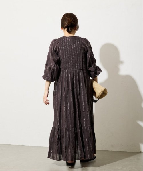 【SARA MALLIKA/サラマリカ】LUREX STRIPE SHIRRING LSV DR 020441SH3 SARA MALLIKA/サラマリカ
