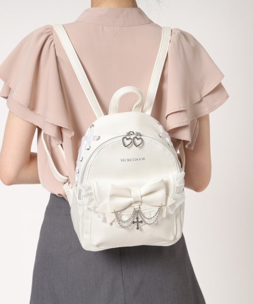 十字架×チェーンリボンフリルミニリュック 人気・おすすめ｜使いやすい・旅行におすすめ 品質保証 全国発送 日本国内発送・最短翌日お届け