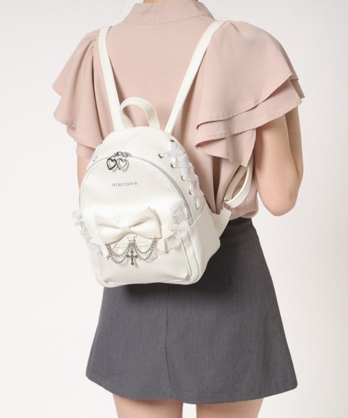 十字架×チェーンリボンフリルミニリュック 人気・おすすめ｜使いやすい・旅行におすすめ 品質保証 全国発送 日本国内発送・最短翌日お届け