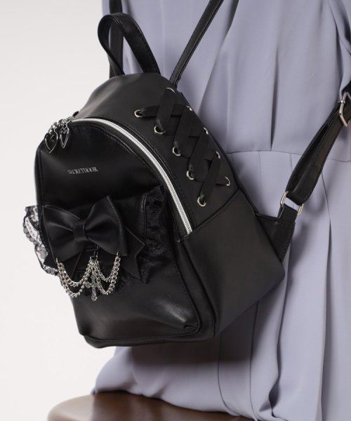 十字架×チェーンリボンフリルミニリュック 人気・おすすめ｜使いやすい・旅行におすすめ 品質保証 全国発送 日本国内発送・最短翌日お届け