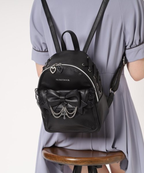 十字架×チェーンリボンフリルミニリュック 人気・おすすめ｜使いやすい・旅行におすすめ 品質保証 全国発送 日本国内発送・最短翌日お届け