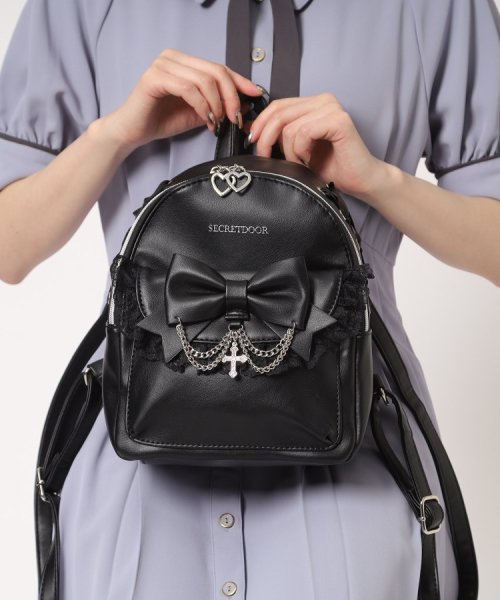 十字架×チェーンリボンフリルミニリュック 人気・おすすめ｜使いやすい・旅行におすすめ 品質保証 全国発送 日本国内発送・最短翌日お届け