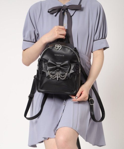 十字架×チェーンリボンフリルミニリュック 人気・おすすめ｜使いやすい・旅行におすすめ 品質保証 全国発送 日本国内発送・最短翌日お届け