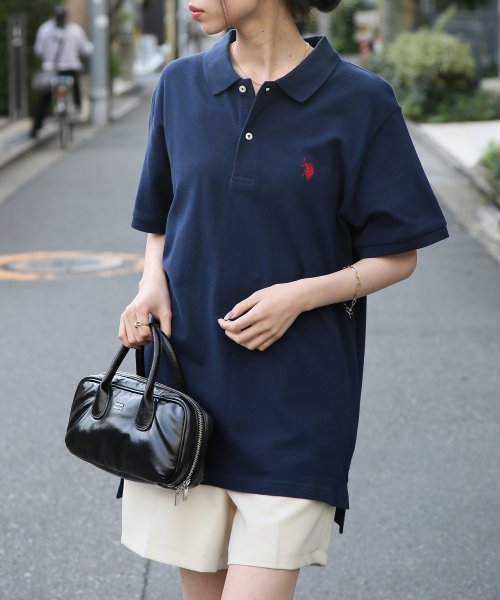 US POLO ASSN(ユーエスポロアッスン)/【U.S. POLO ASSN. / ユーエスポロアッスン】ワンポイント ロゴ ポロシャツ Tシャツ 半袖 ゆったり ユニセックス ゴルフ カットソー/img54