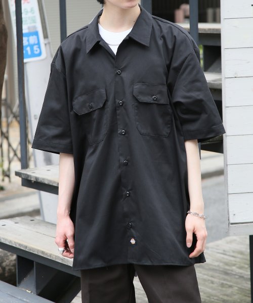 Dickies(Dickies)/【Dickies / ディッキーズ】SHIRTS SSFQ シャツ 羽織 半袖 ワークシャツ ロゴ ワンポイント ミドル丈 1574/img01